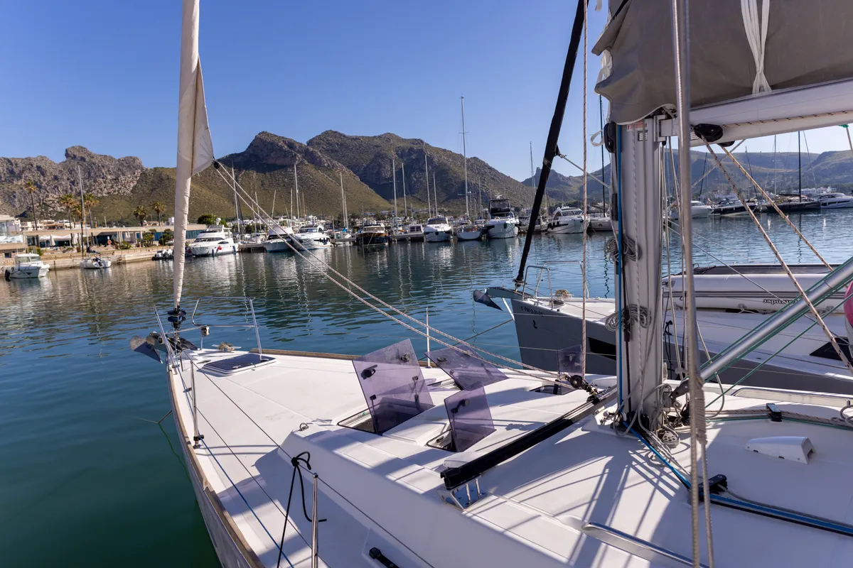 AVALON, a Beneteau Oceanis 45 sailboat at Port de Pollença, Spain