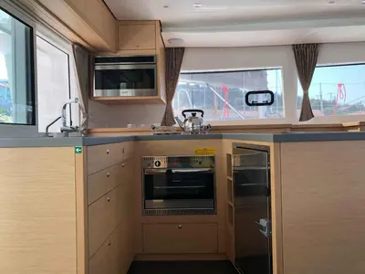 Galley of Aristofanis, a Lagoon 450 F catamaran at Municipal Unit of Lefkada, Greece