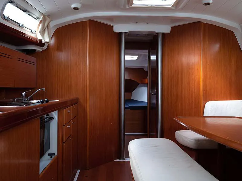 Salon of Too Lucky, a Beneteau Cyclades 43.4 sailboat at Sithonia Municipal Unit, Greece