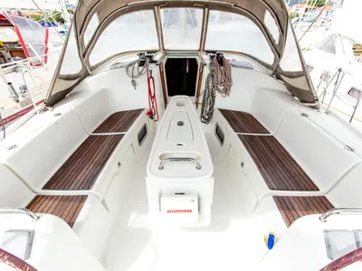 Deck of Too Lucky, a Beneteau Cyclades 43.4 sailboat at Sithonia Municipal Unit, Greece