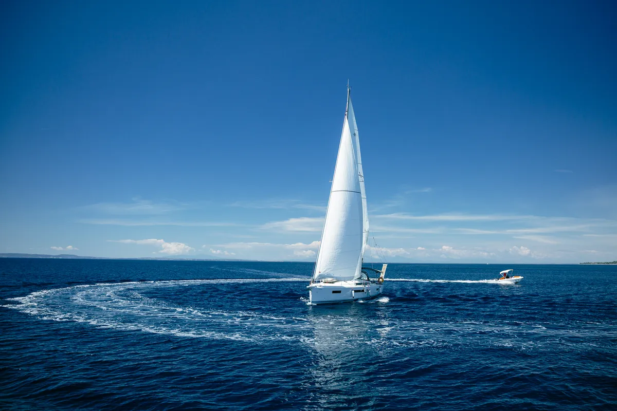 Exterior view of Too Lucky, a Beneteau Cyclades 43.4 sailboat at Sithonia Municipal Unit, Greece