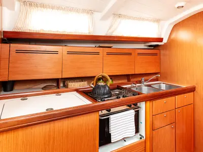 Galley of Too Lucky, a Beneteau Cyclades 43.4 sailboat at Sithonia Municipal Unit, Greece
