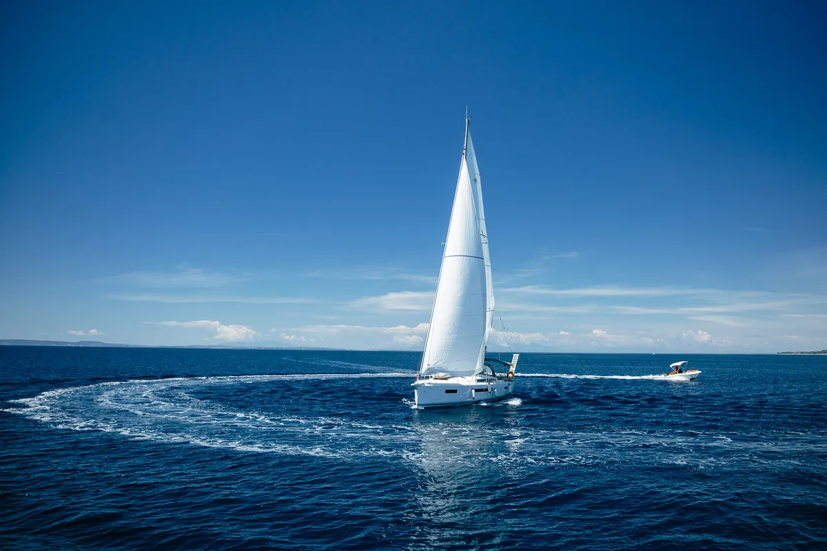Exterior view of Too Lucky, a Beneteau Cyclades 43.4 sailboat at Sithonia Municipal Unit, Greece
