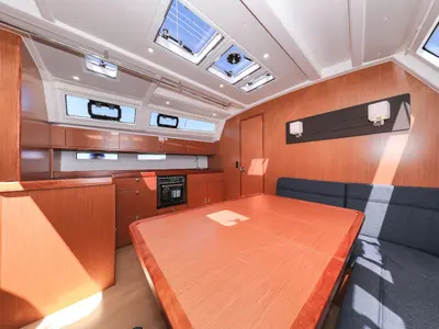 Salon of Jameson II, a Bavaria Cruiser 46 sailboat at Zadar, Croatia
