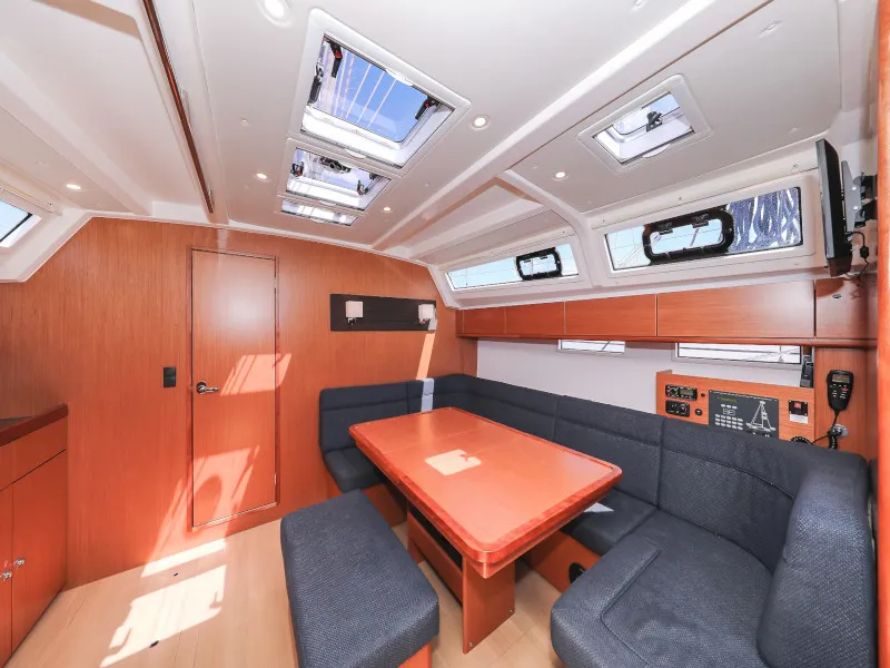 Salon of Jameson II, a Bavaria Cruiser 46 sailboat at Zadar, Croatia