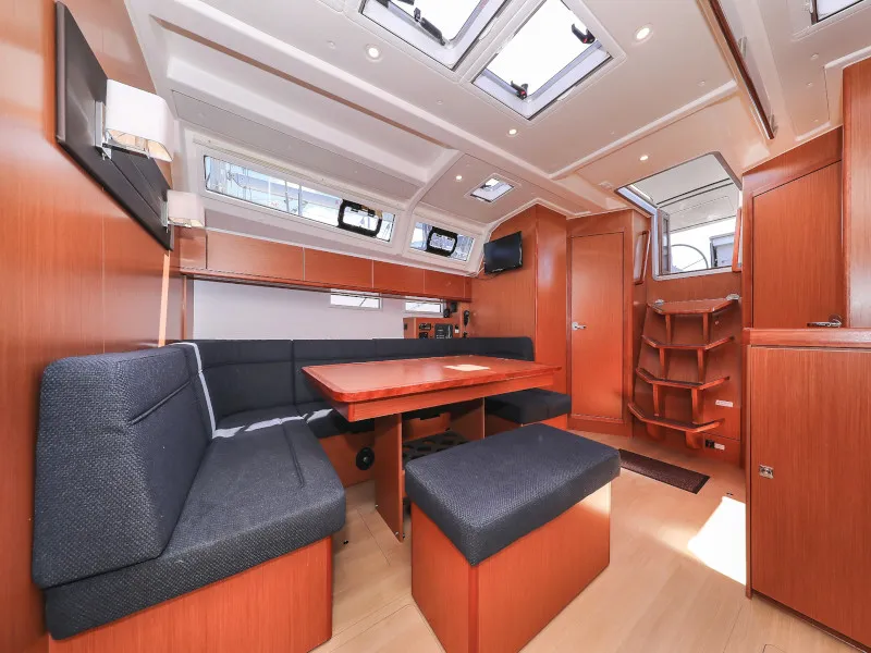 Salon of Jameson II, a Bavaria Cruiser 46 sailboat at Zadar, Croatia