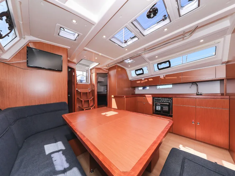 Salon of Jameson II, a Bavaria Cruiser 46 sailboat at Zadar, Croatia