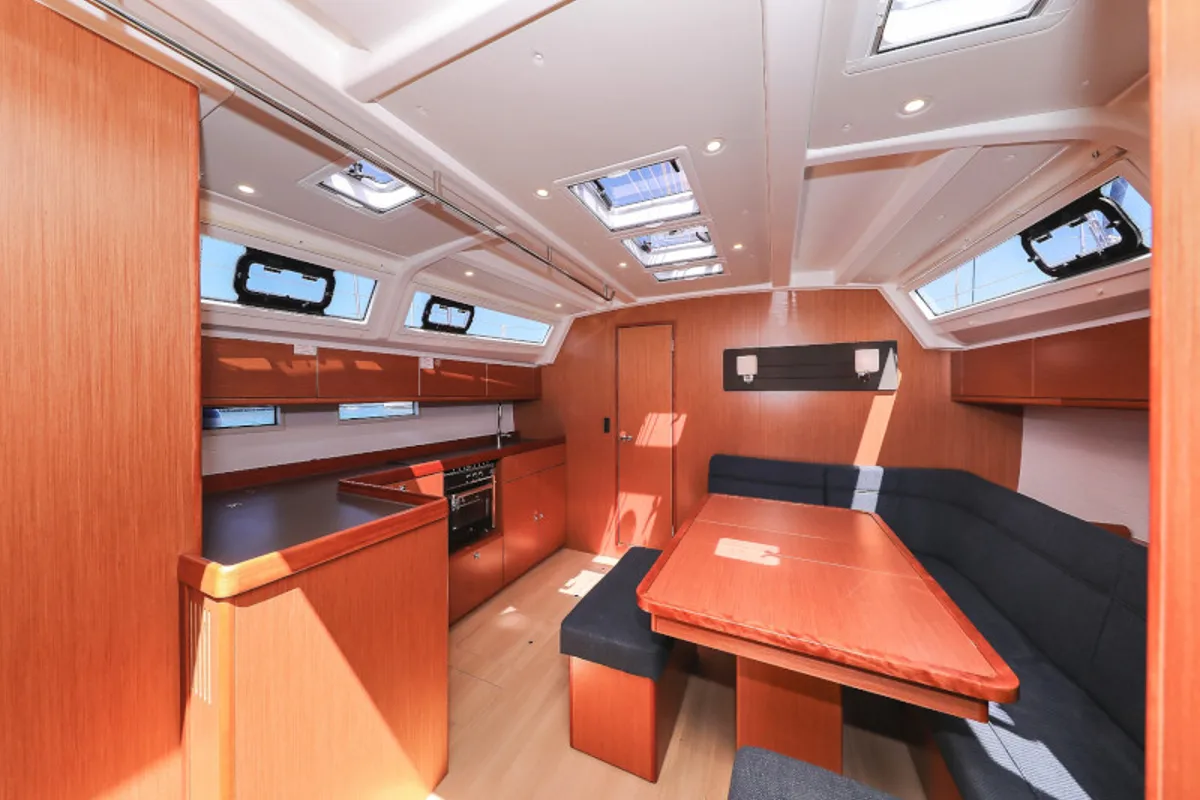 Salon of Jameson II, a Bavaria Cruiser 46 sailboat at Zadar, Croatia