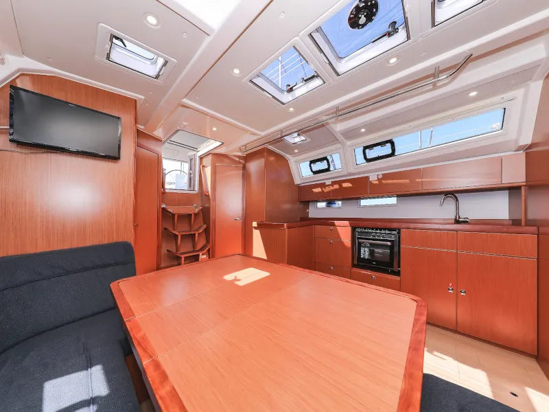 Salon of Jameson II, a Bavaria Cruiser 46 sailboat at Zadar, Croatia
