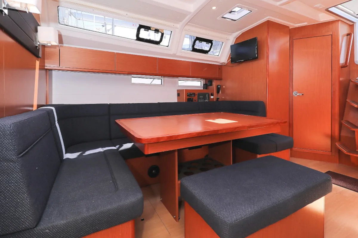 Salon of Jameson II, a Bavaria Cruiser 46 sailboat at Zadar, Croatia