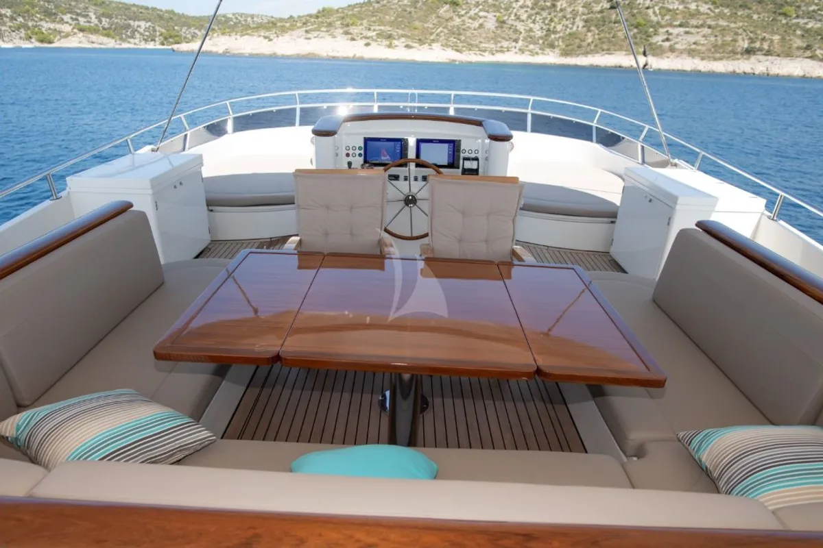 Deck of SEA BREEZE II, a Gulet Motoryacht motor yacht at Općina Rogoznica, Croatia