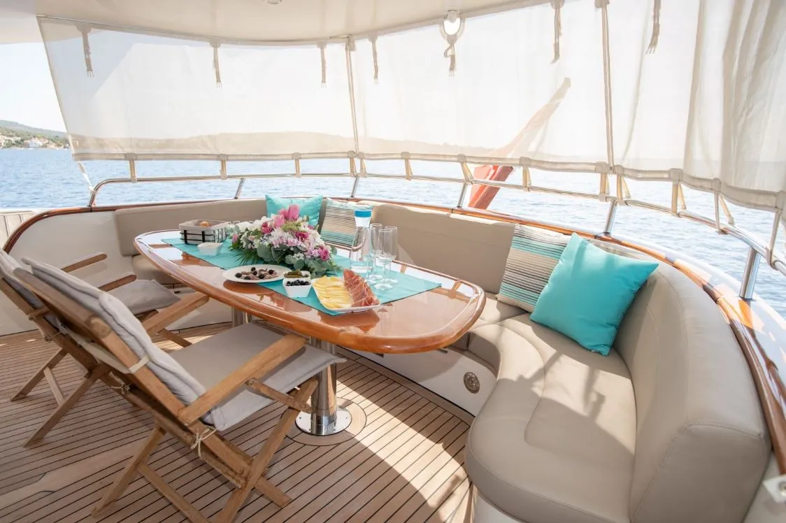 Deck of SEA BREEZE II, a Gulet Motoryacht motor yacht at Općina Rogoznica, Croatia