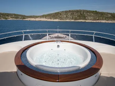 Deck of SEA BREEZE II, a Gulet Motoryacht motor yacht at Općina Rogoznica, Croatia
