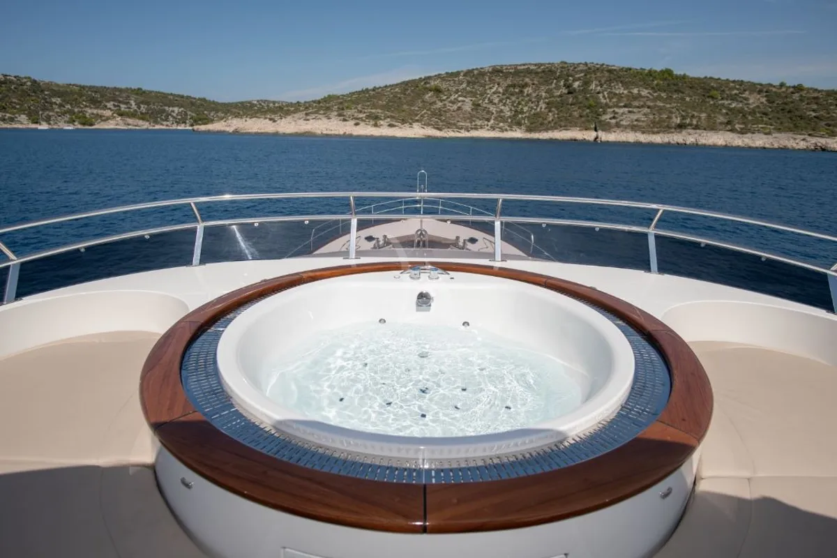 Deck of SEA BREEZE II, a Gulet Motoryacht motor yacht at Općina Rogoznica, Croatia