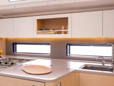 Galley of Sunsail 41.3 Premium Plus, a Dufour 41 sailboat at Općina Marina, Croatia