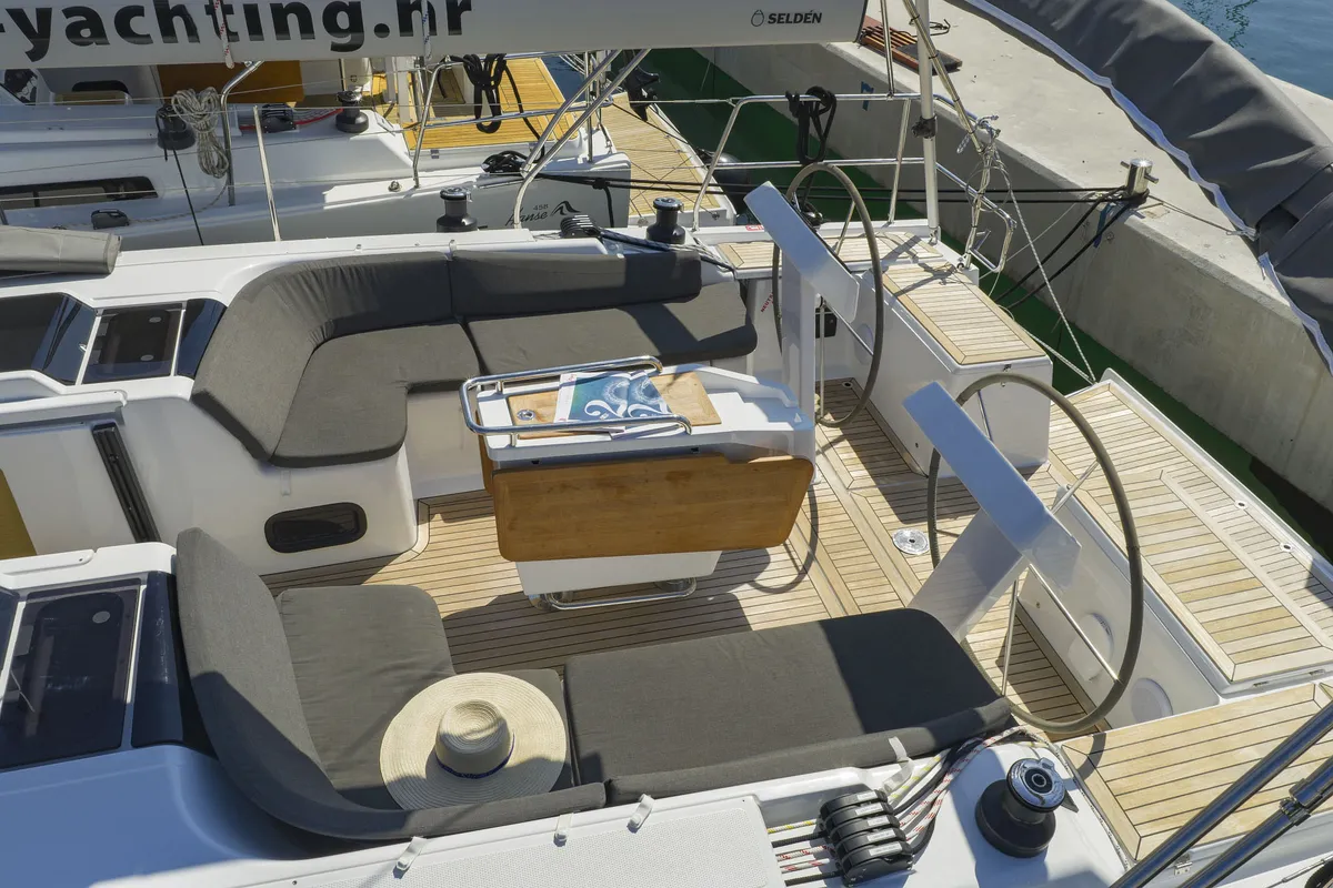 Deck of Tortuga, a Hanse 458 sailboat at Općina Sukošan, Croatia