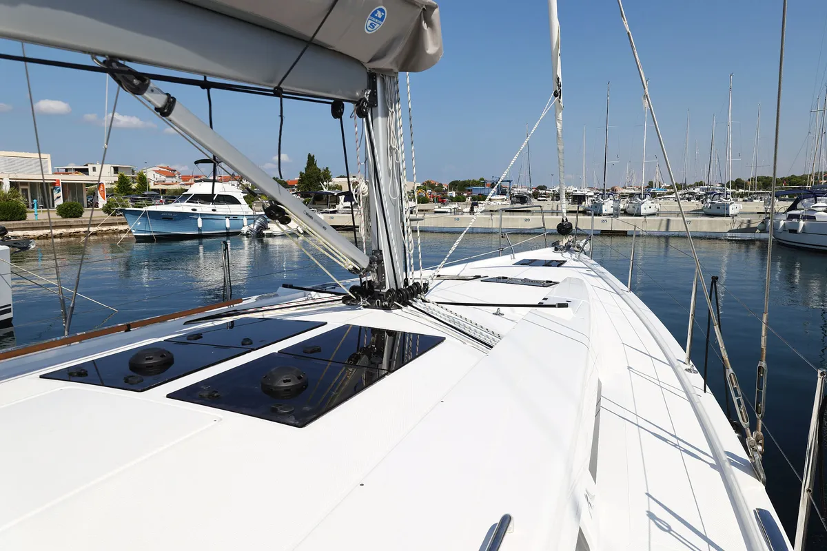 Deck of Tortuga, a Hanse 458 sailboat at Općina Sukošan, Croatia