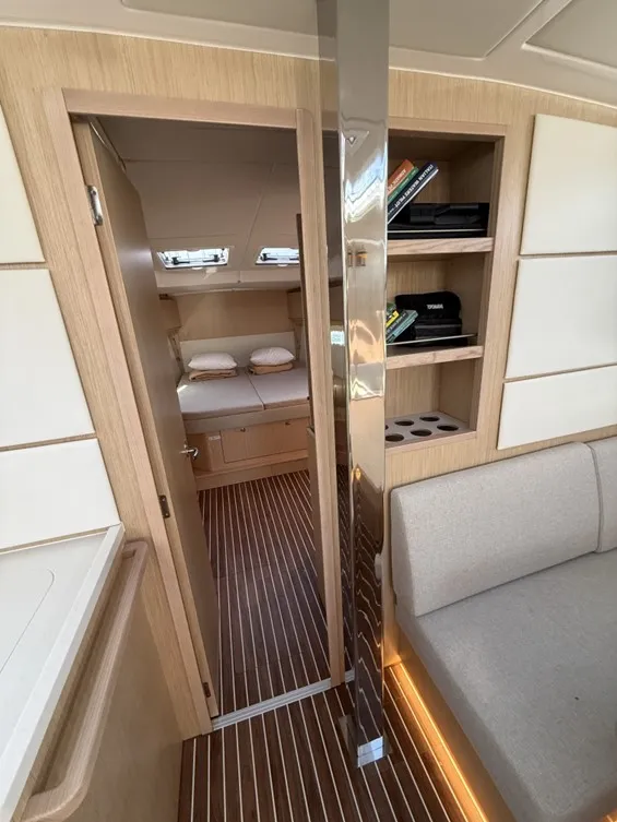 Salon of Garbí , a Bavaria C46 sailboat at Palma de Mallorca, Spain