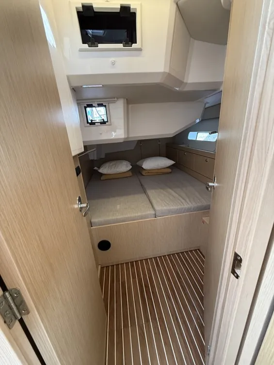 Cabin on Garbí , a Bavaria C46 sailboat at Palma de Mallorca, Spain