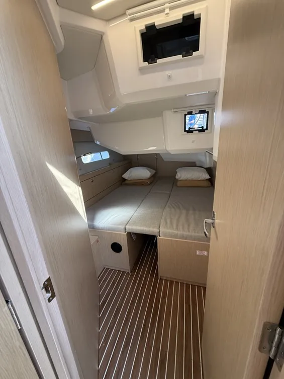 Cabin on Garbí , a Bavaria C46 sailboat at Palma de Mallorca, Spain