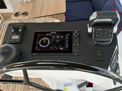 Cockpit of Garbí , a Bavaria C46 sailboat at Palma de Mallorca, Spain