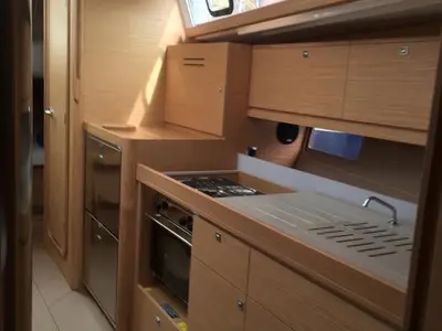 Galley of Notus, a Dufour 382 GL sailboat at Tonnarella, Italy