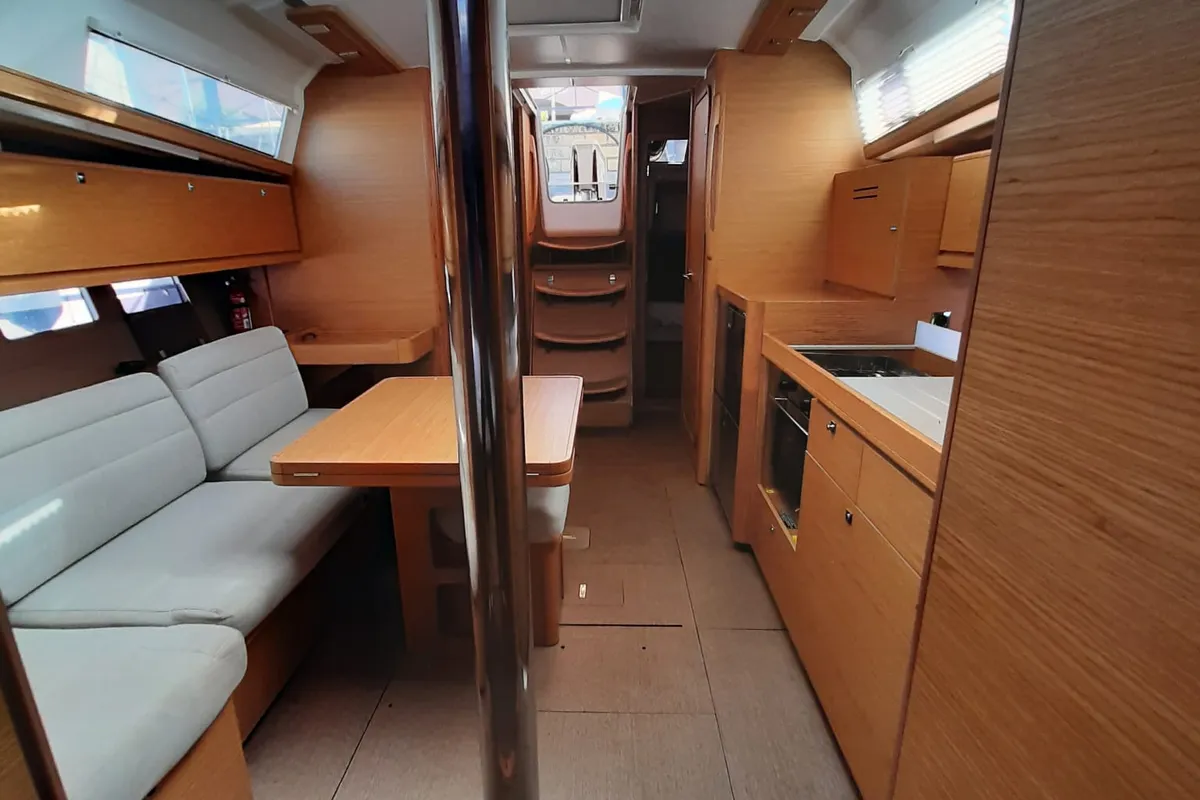Salon of Notus, a Dufour 382 GL sailboat at Tonnarella, Italy