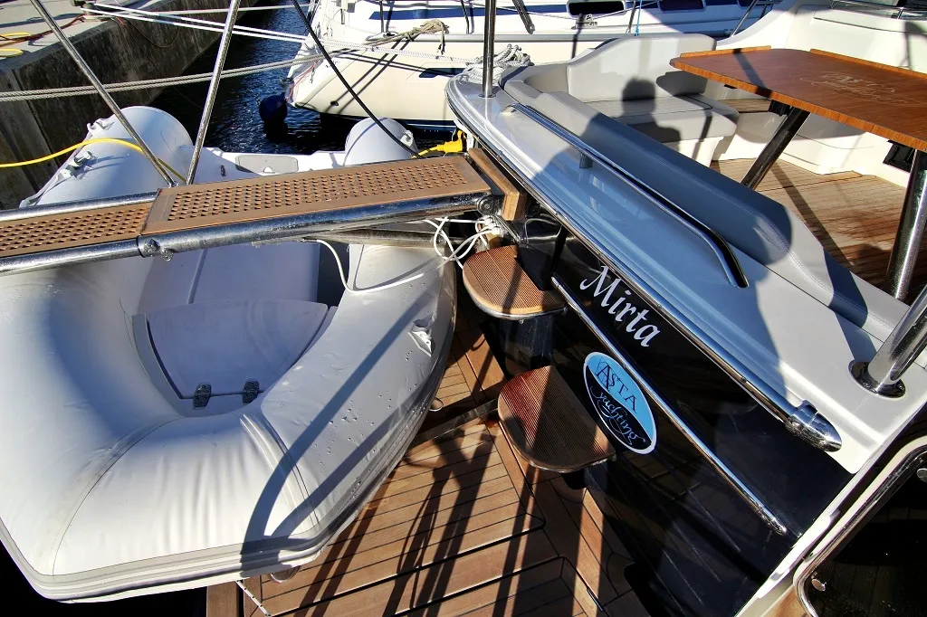 Exterior view of Mirta, a SAS - Vektor Adriana 36 motorboat at Općina Sukošan, Croatia