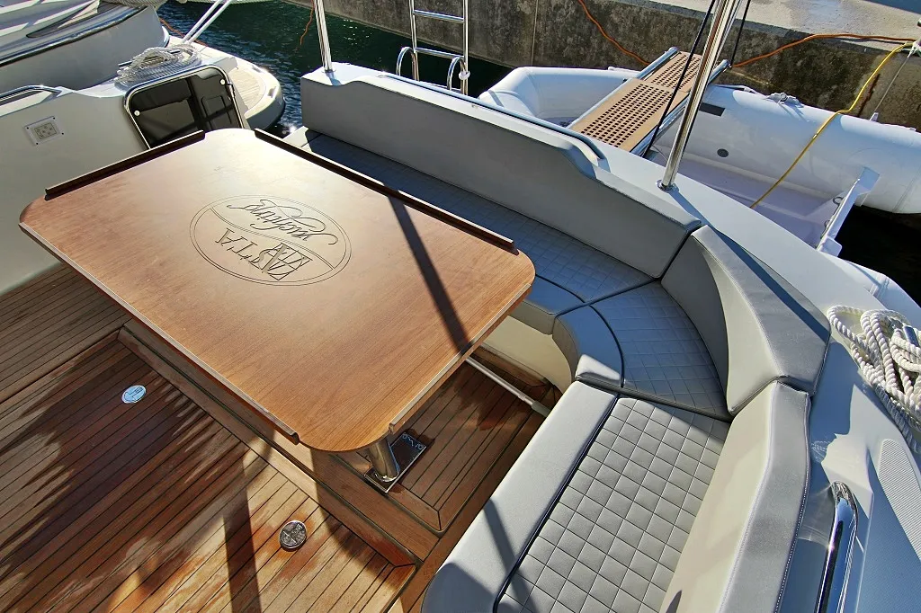 Deck of Mirta, a SAS - Vektor Adriana 36 motorboat at Općina Sukošan, Croatia