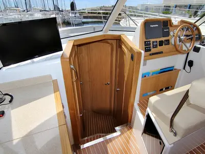 Cockpit of Mirta, a SAS - Vektor Adriana 36 motorboat at Općina Sukošan, Croatia