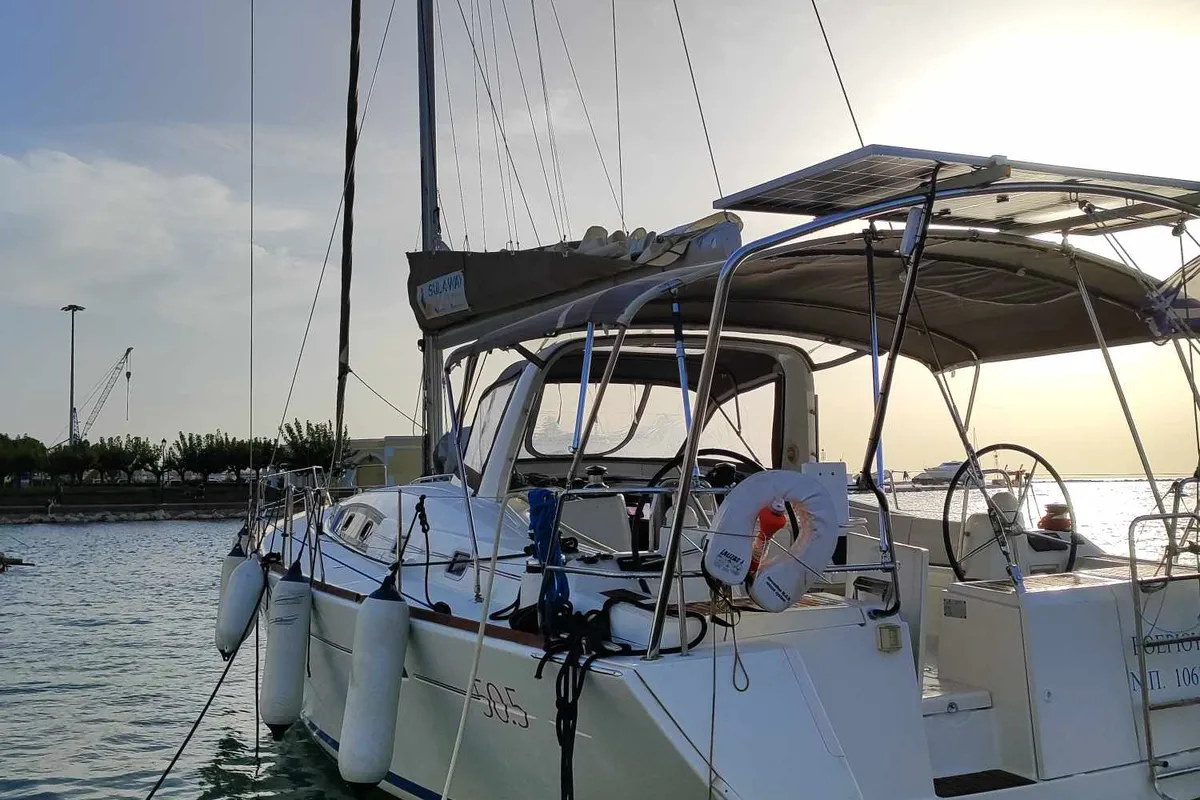 Exterior view of Vanessa M, a Beneteau Oceanis 50 Family sailboat at Municipal Unit of Ellomenos, Greece