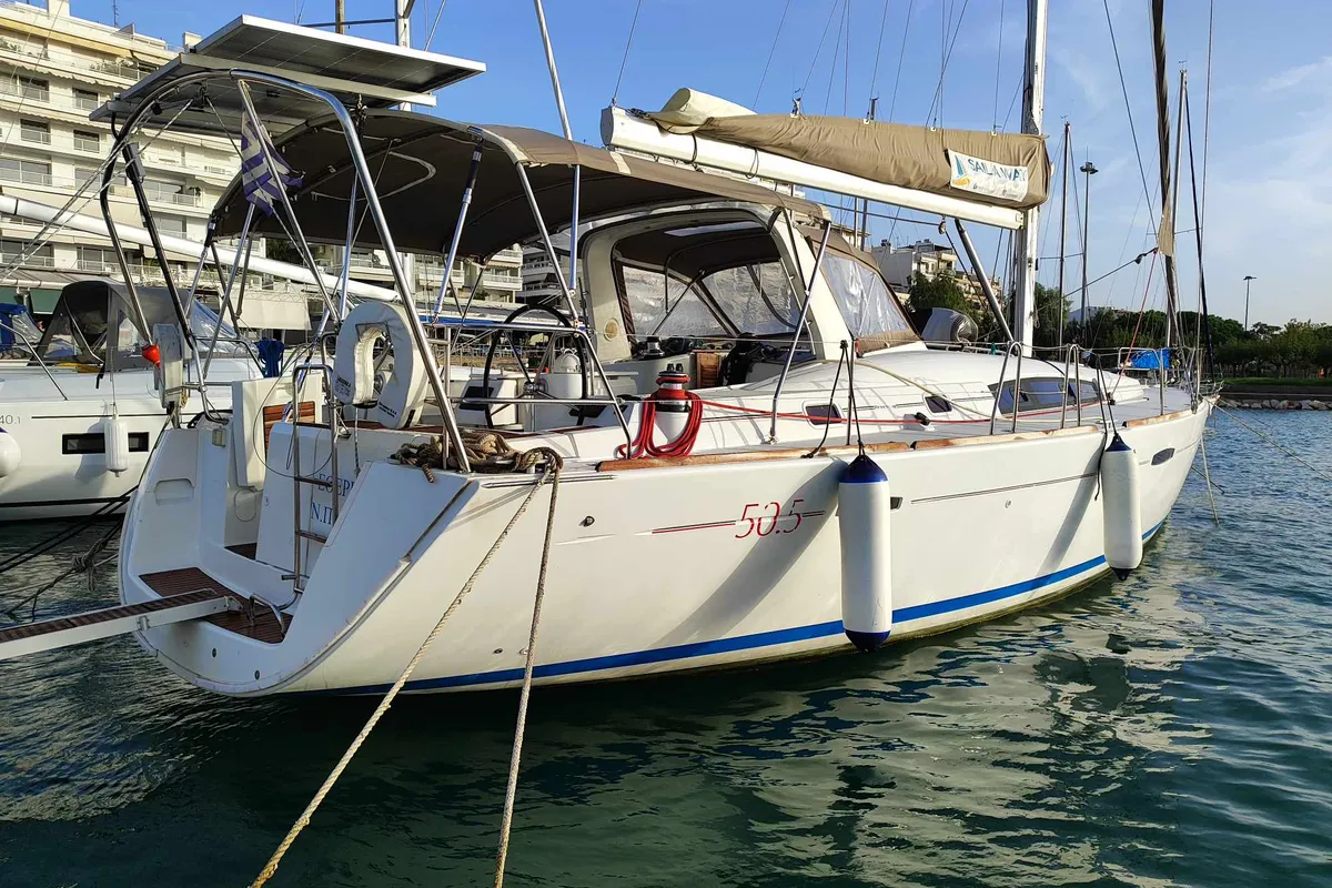 Exterior view of Vanessa M, a Beneteau Oceanis 50 Family sailboat at Municipal Unit of Ellomenos, Greece