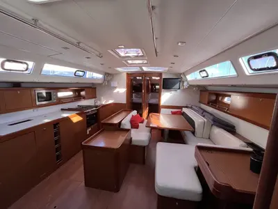 Salon of Vanessa M, a Beneteau Oceanis 50 Family sailboat at Municipal Unit of Ellomenos, Greece