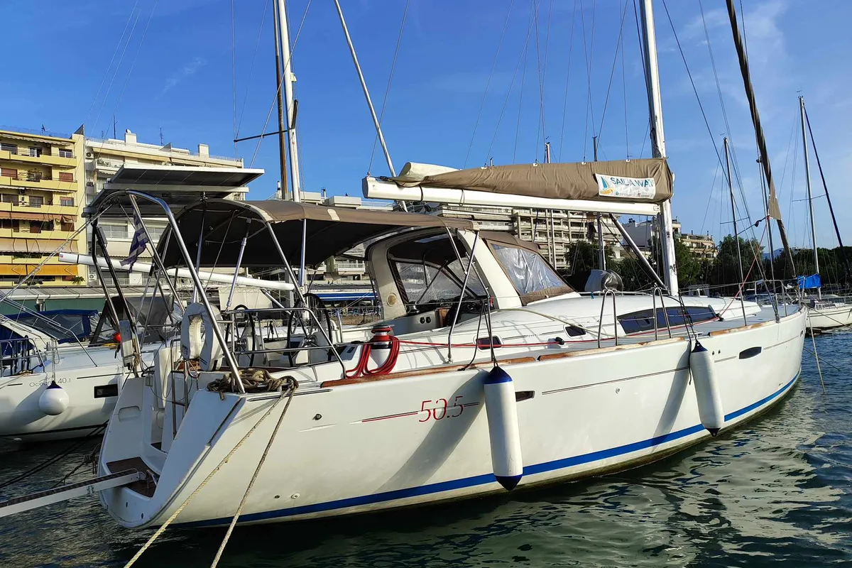 Exterior view of Vanessa M, a Beneteau Oceanis 50 Family sailboat at Municipal Unit of Ellomenos, Greece