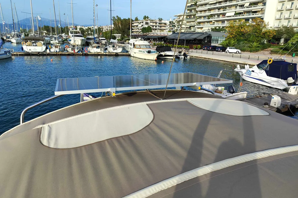 Deck of Vanessa M, a Beneteau Oceanis 50 Family sailboat at Municipal Unit of Ellomenos, Greece