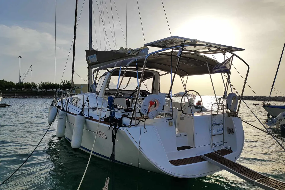 Exterior view of Vanessa M, a Beneteau Oceanis 50 Family sailboat at Municipal Unit of Ellomenos, Greece