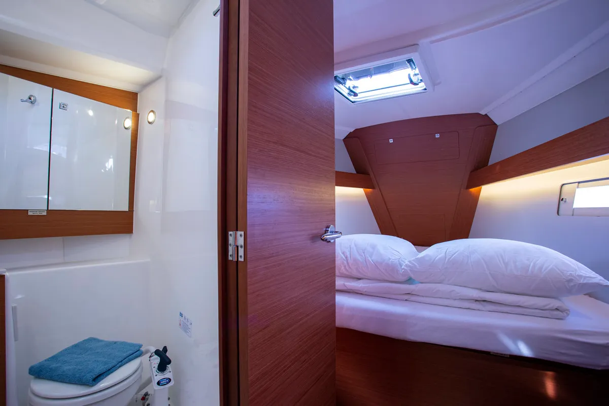 Cabin on Eva, a Dufour 412 GL sailboat at Mali Lošinj, Croatia