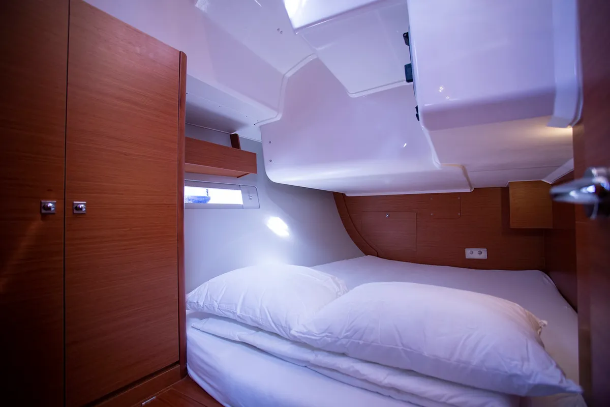 Cabin on Eva, a Dufour 412 GL sailboat at Mali Lošinj, Croatia