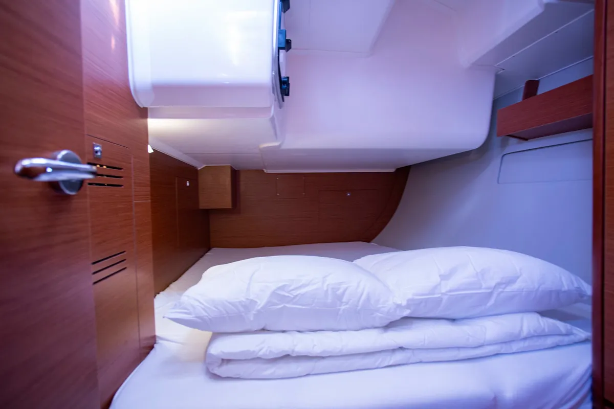Cabin on Eva, a Dufour 412 GL sailboat at Mali Lošinj, Croatia
