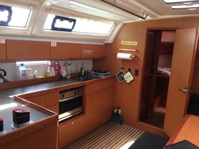 Galley of Nefeli, a Bavaria Cruiser 46 sailboat at Skiathos, Greece