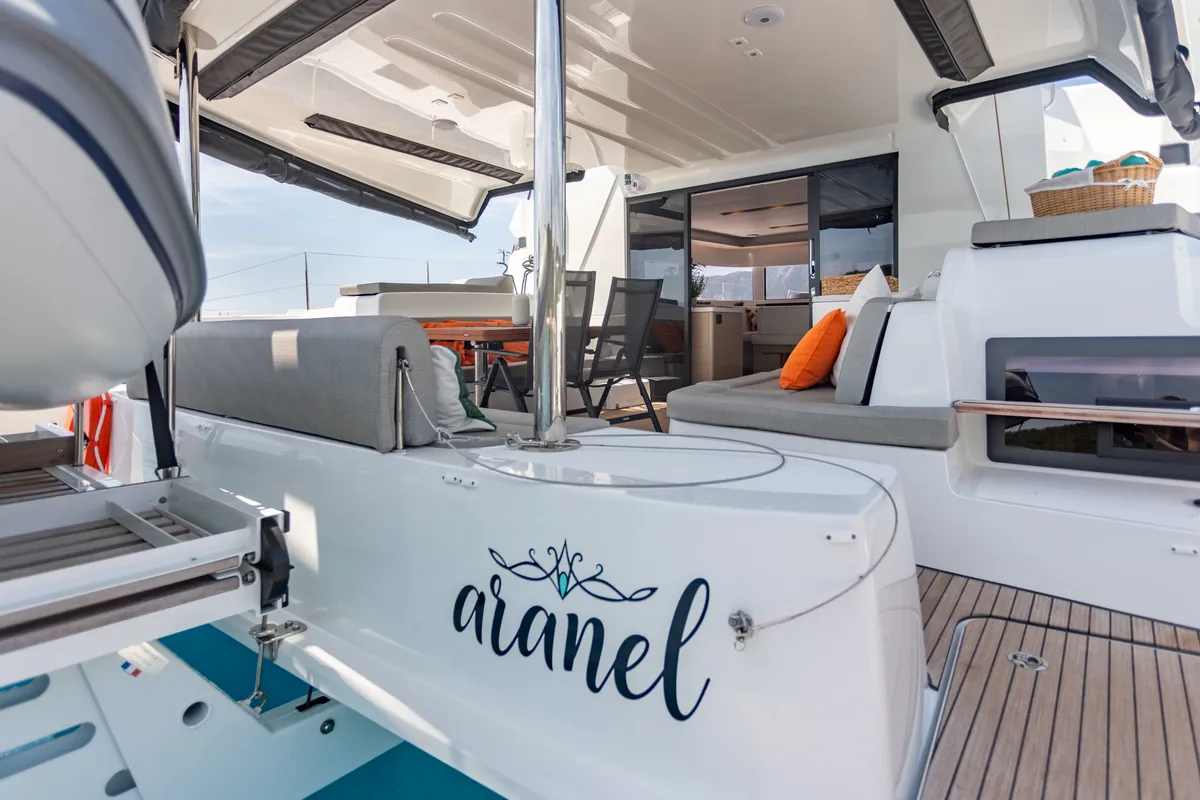 ARANEL, a Lagoon 51 catamaran at Lavrion, Greece
