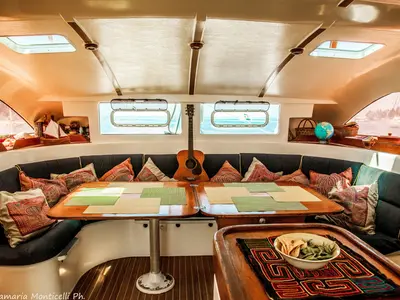 Salon of Valpar, a Nautitech 44 catamaran at Narganá, Panama