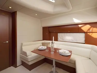 Salon of Pato, a Prestige 440 motorboat at Giardini Naxos, Italy