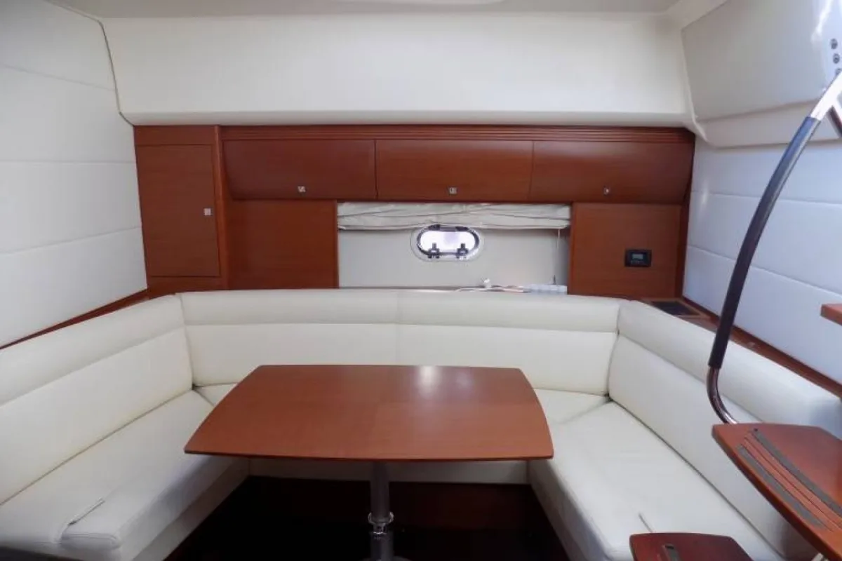 Salon of Pato, a Prestige 440 motorboat at Giardini Naxos, Italy