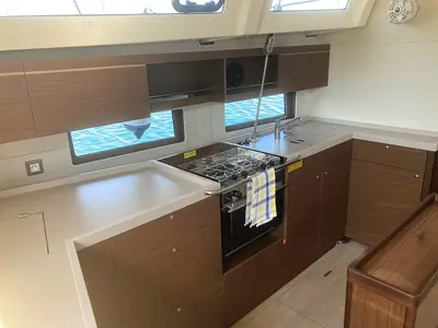 Galley of Evi, a Beneteau Oceanis 46.1 sailboat at Athens, Greece