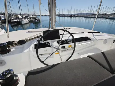 Cockpit of Magic Dream, a Lagoon 46 catamaran at Općina Sukošan, Croatia