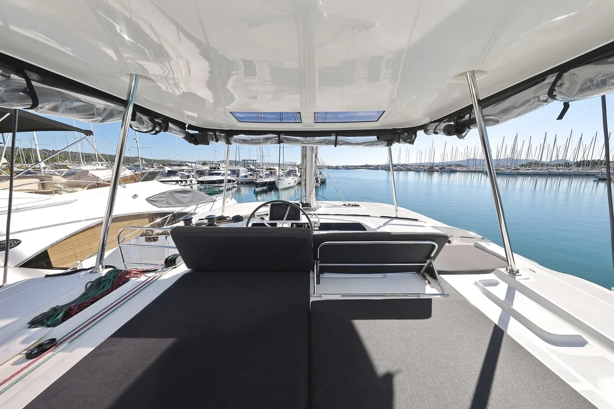 Deck of Magic Dream, a Lagoon 46 catamaran at Općina Sukošan, Croatia