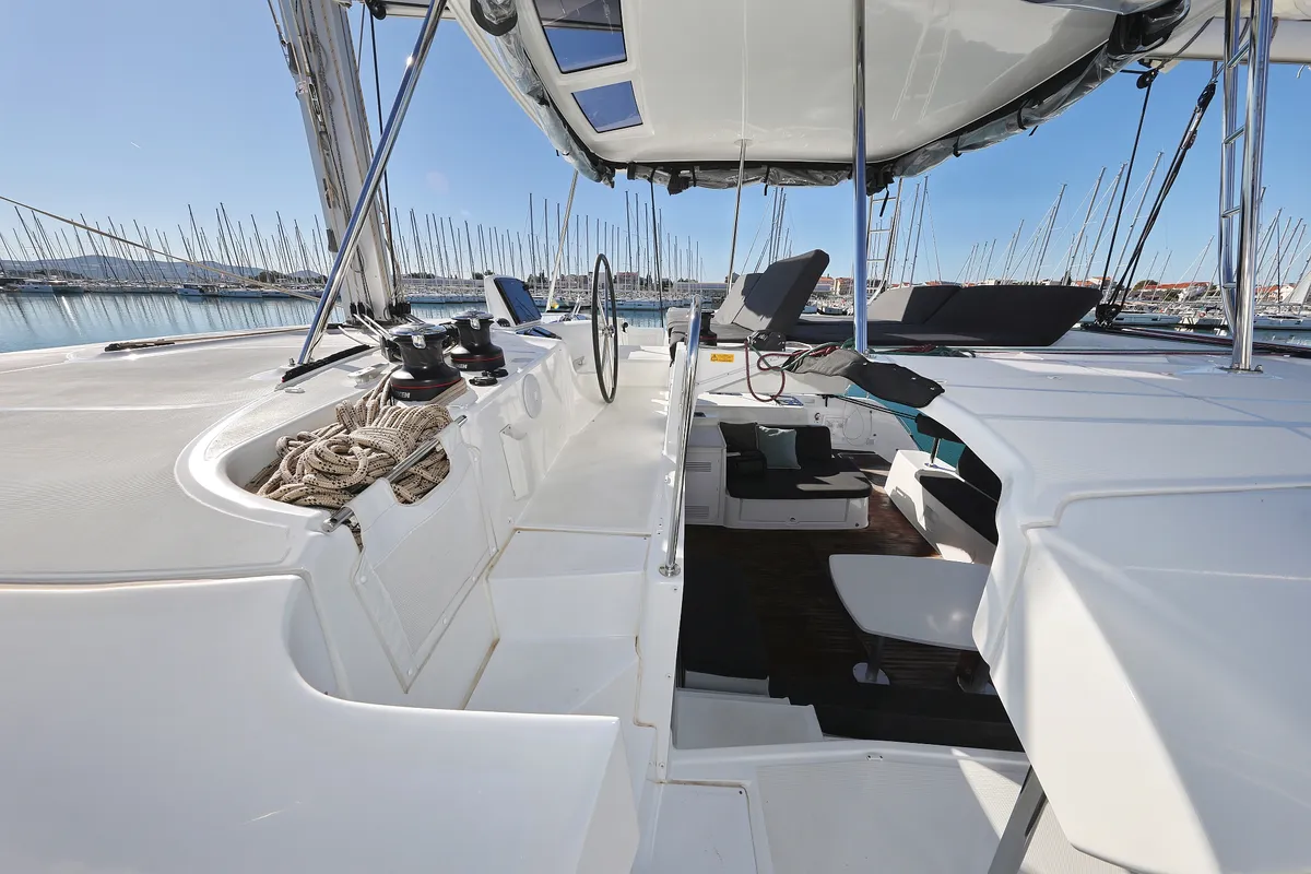 Deck of Magic Dream, a Lagoon 46 catamaran at Općina Sukošan, Croatia