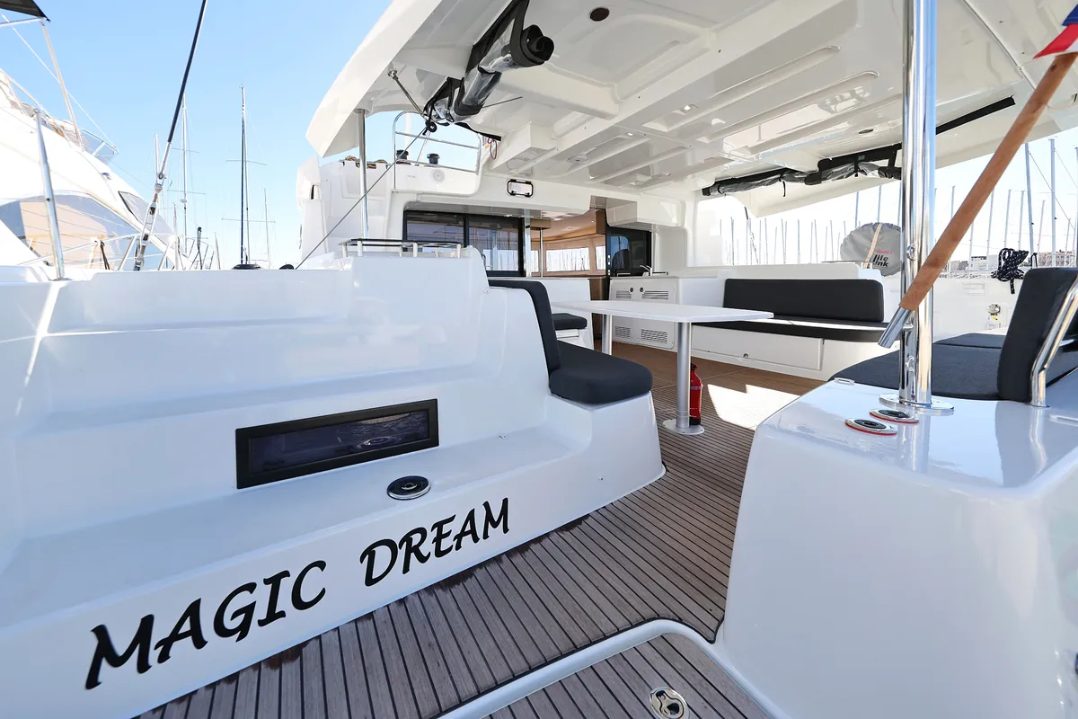 Deck of Magic Dream, a Lagoon 46 catamaran at Općina Sukošan, Croatia