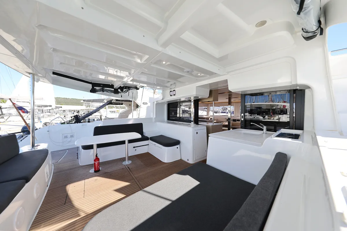 Deck of Magic Dream, a Lagoon 46 catamaran at Općina Sukošan, Croatia